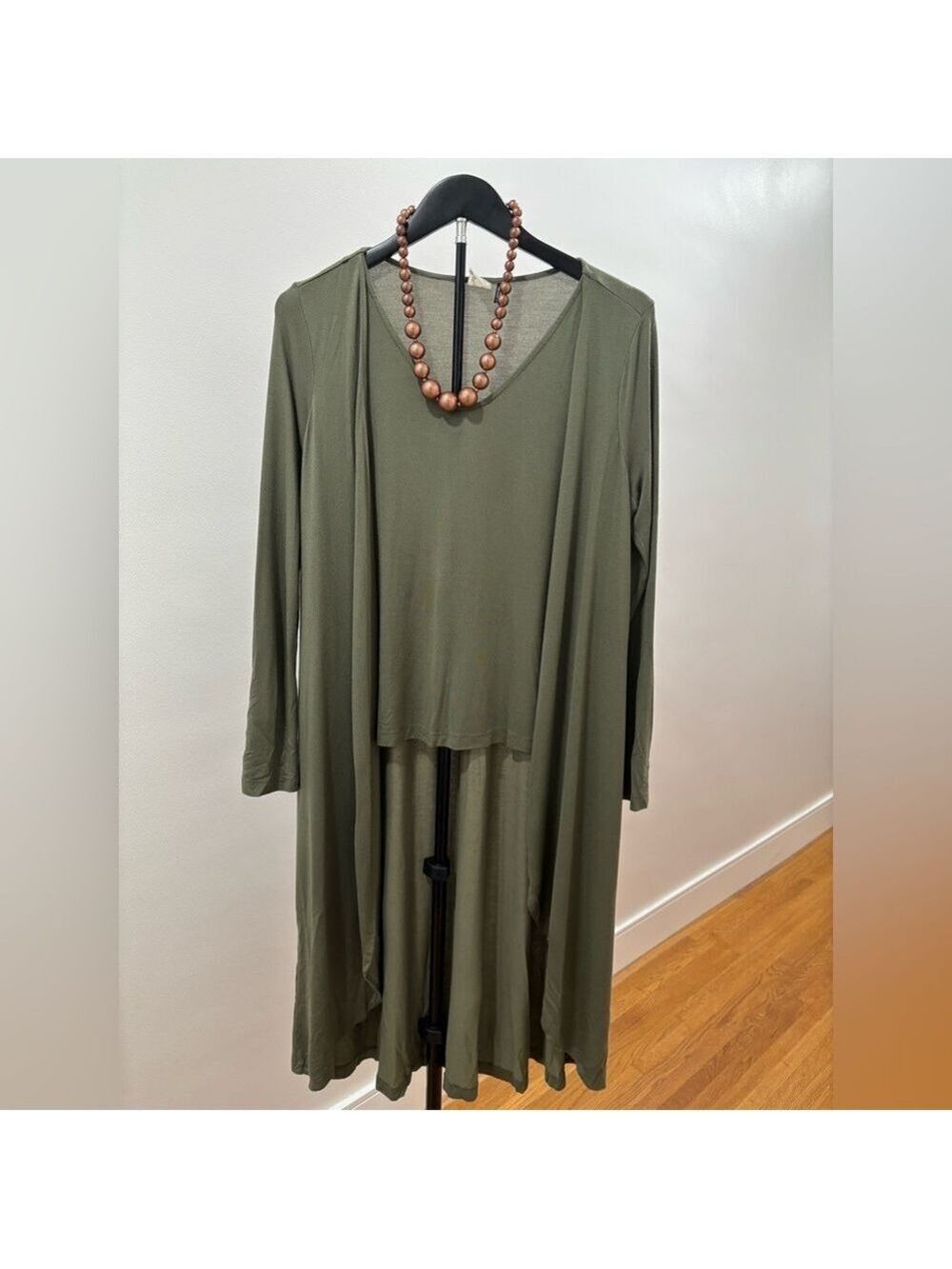 420. Akemi + Kin Elegant Olive Green High Low Top